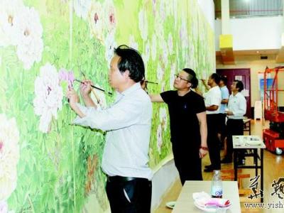 巨幅工笔牡丹画《锦绣春光》亮相首届中国进博会