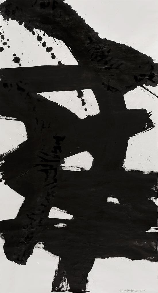 王冬龄，大象，248×129cm，纸本水墨，2017