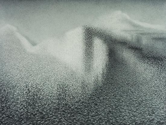 王舒野，万里长城的时空裸体?即（92）176.5×234.8cm，墨、麻纸， 2014