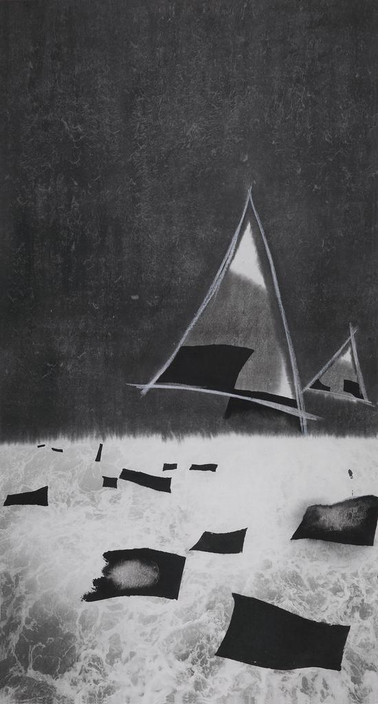 张正民，记忆南极—茫之五，139×75cm，纸本水墨，2015