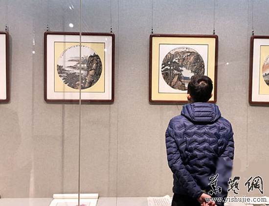 汪天行扇面山水迎春画展在南昌美术馆开幕