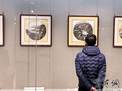 汪天行扇面山水迎春画展在南昌美术馆开幕