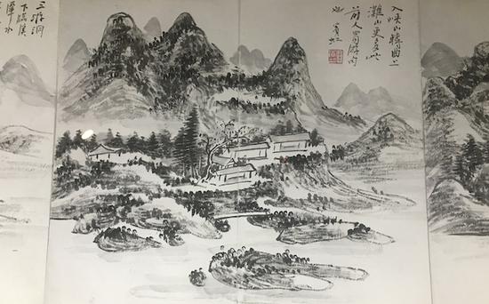 《黄宾虹山水花鸟八开册页》（局部），1933年，中国美术学院美术馆藏