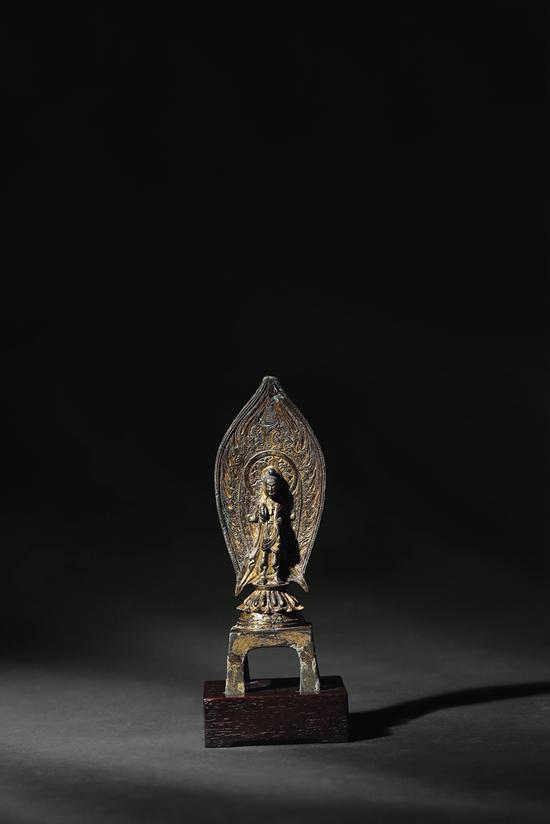 Lot3500 北魏?铜鎏金观音立像 成交价322万