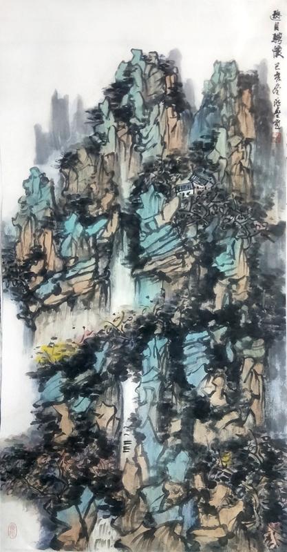 朴实粗犷 墨彩出奇——程兆星山水画入展成功美术馆“全国名家书画庚子迎新春邀请展”