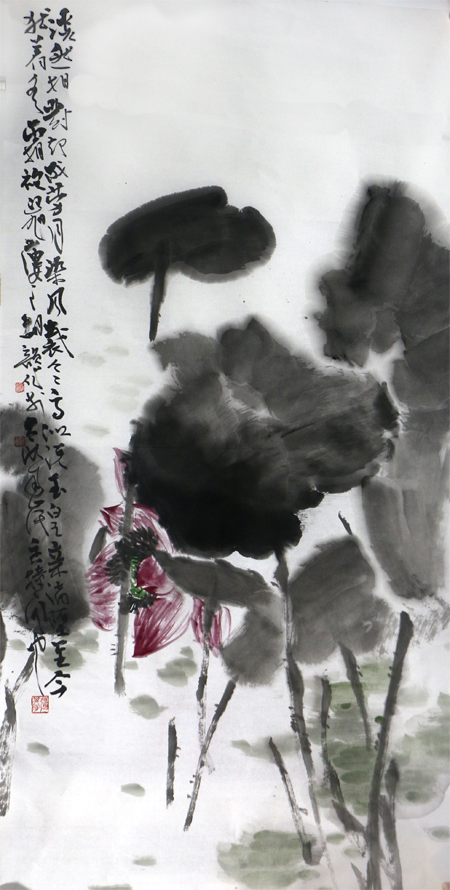 墨晕莲塘 荷放素宣——胡韵先生参展“翰墨丹青耀金秋•全国名家书画展”作品赏析