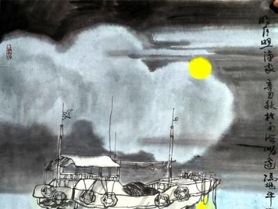 画写船景 笔显心迹——广东美协副主席冯兆平先生作品在“礼赞劳动美·成功美术馆全国名家书画展”展出