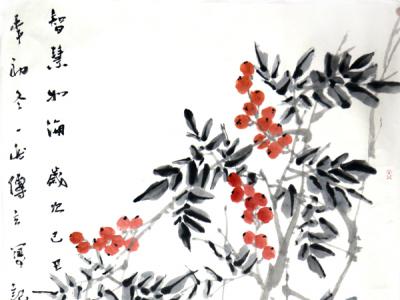 一花一叶  文气十足——一然花鸟画（《西部成功书画家》刊载）读后